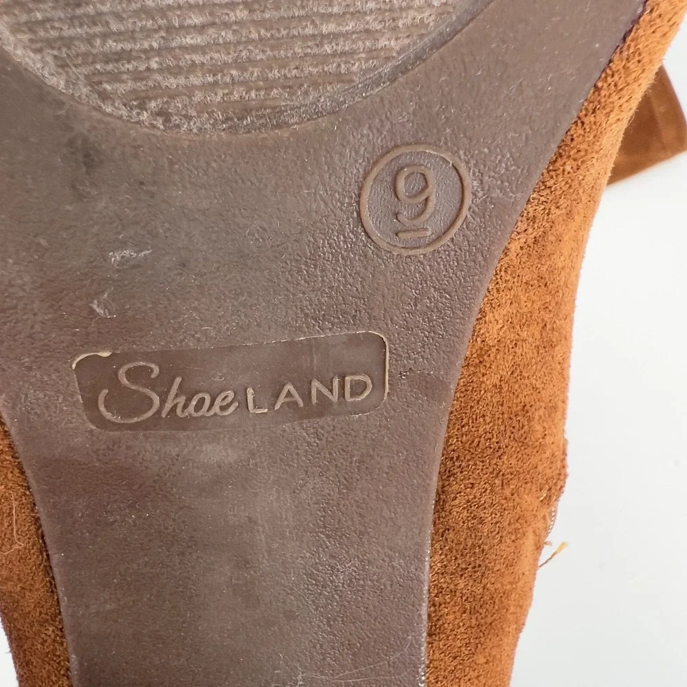 Women's Over The Knee Thigh High Boots Block Heel Brown Ultra Suede Size 9‎
